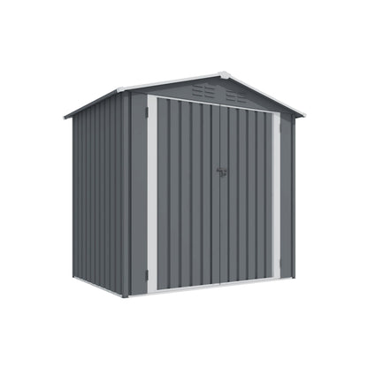 6' x 4' Outdoor Metal Storage Shed with Sliding Doors & Air Vent