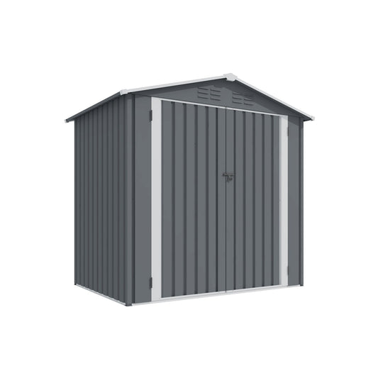 6' x 4' Outdoor Metal Storage Shed with Sliding Doors & Air Vent