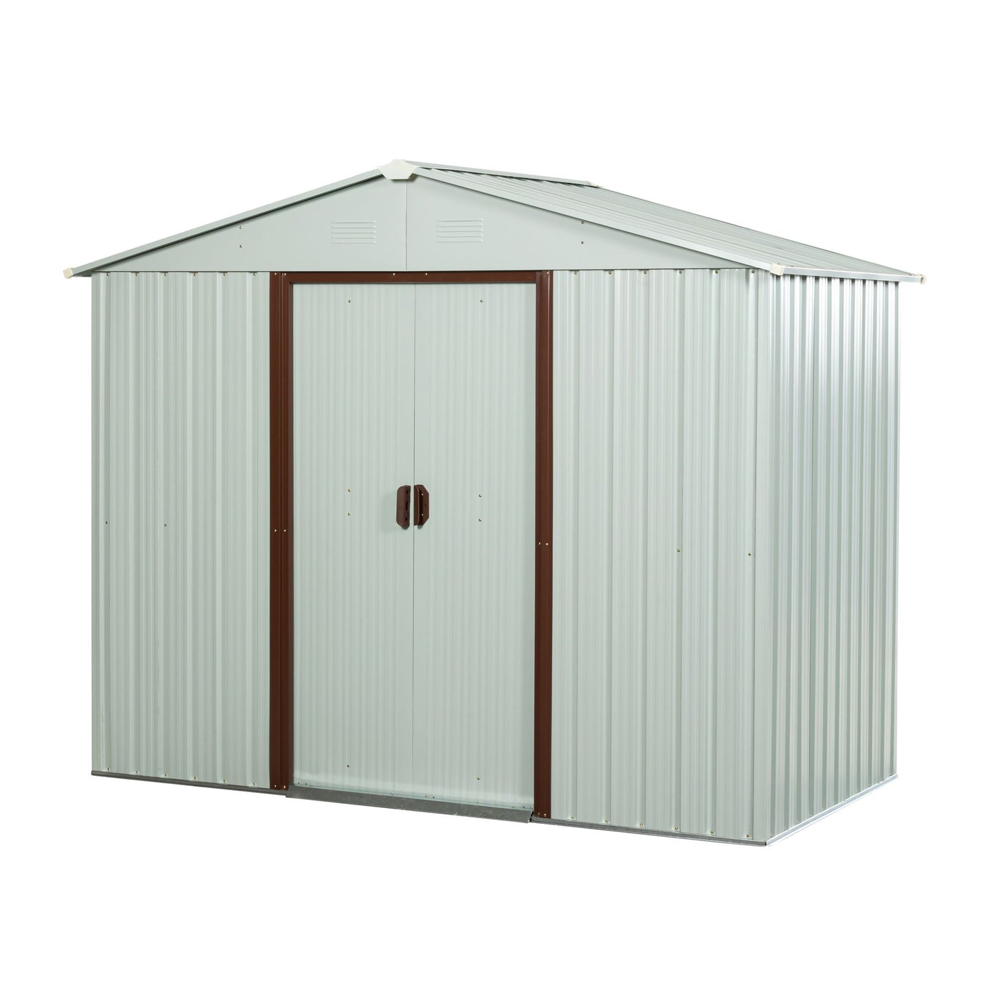 6' x 4' Outdoor Metal Storage Shed with Sliding Doors & Padlock