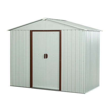 6' x 4' Outdoor Metal Storage Shed with Sliding Doors & Padlock