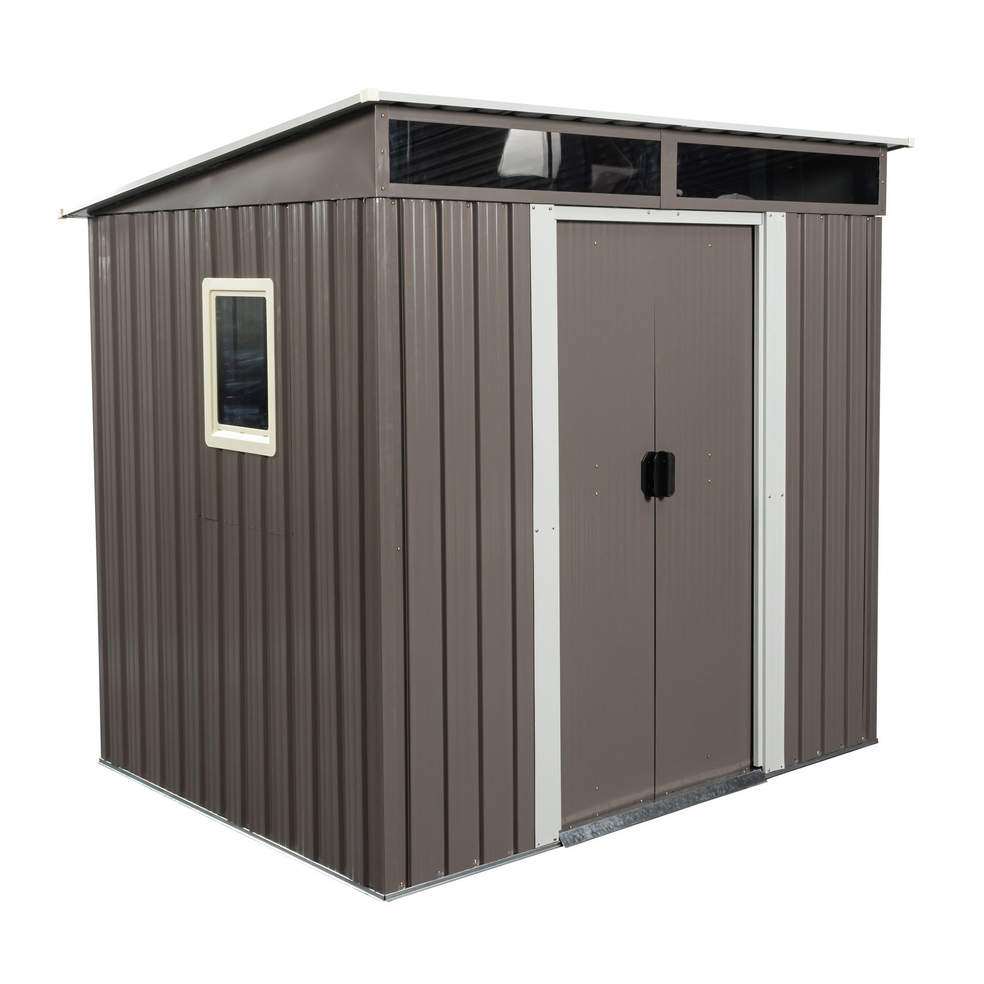 6' x 4.5' Outdoor Metal Storage Shed with Window & Transparent Plate