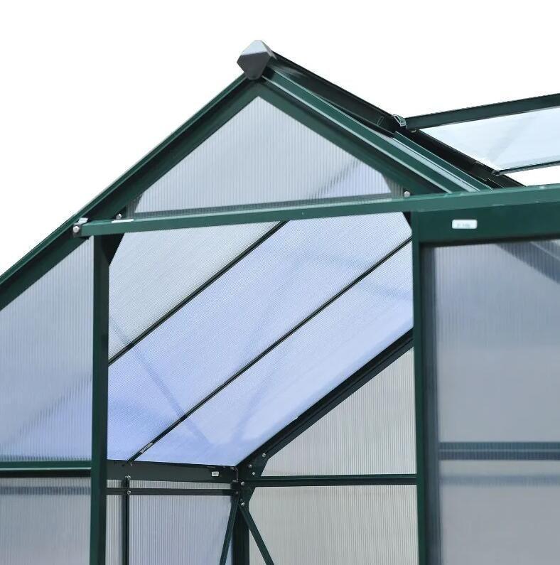 6' x 6' Polycarbonate Outdoor Greenhouse, Sliding Door, Ventilation Panel