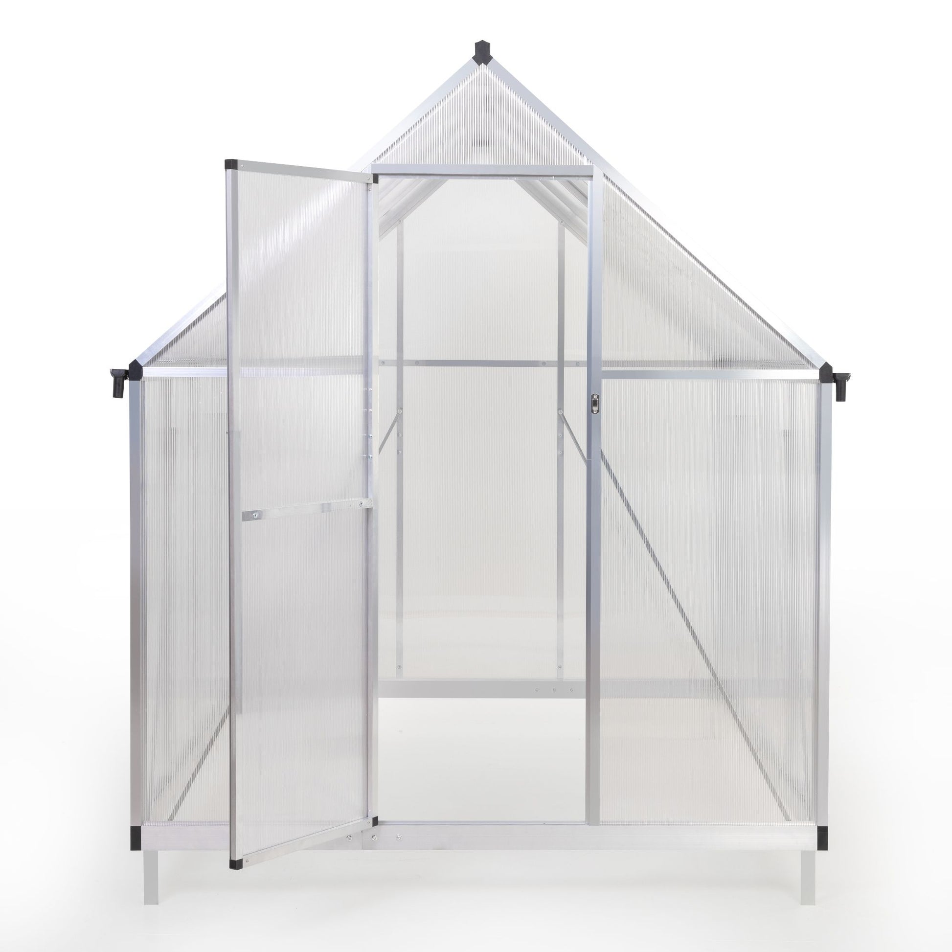 6' x 7.5' Outdoor Greenhouse, Aluminum Frame & Polycarbonate Panels