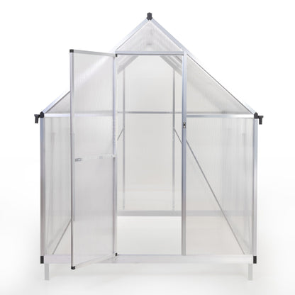 6' x 7.5' Outdoor Greenhouse, Aluminum Frame & Polycarbonate Panels
