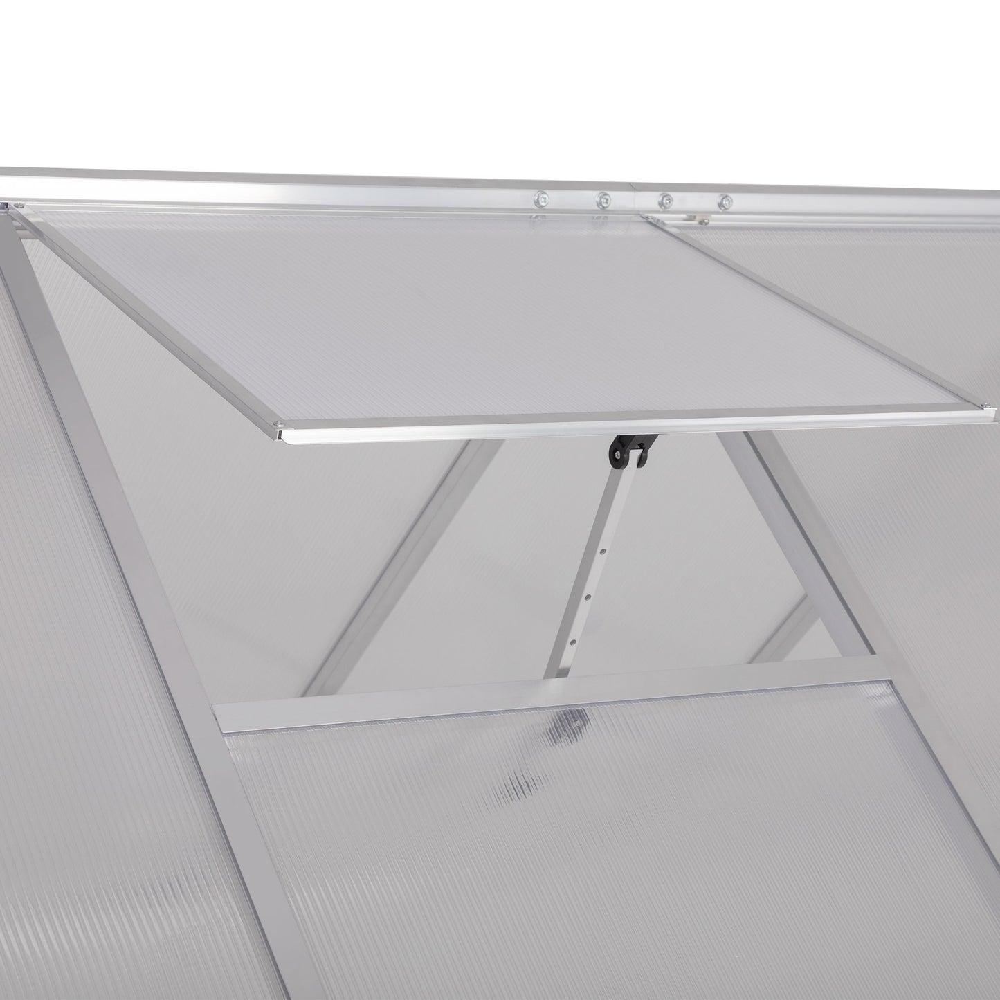6' x 7.5' Outdoor Greenhouse, Aluminum Frame & Polycarbonate Panels