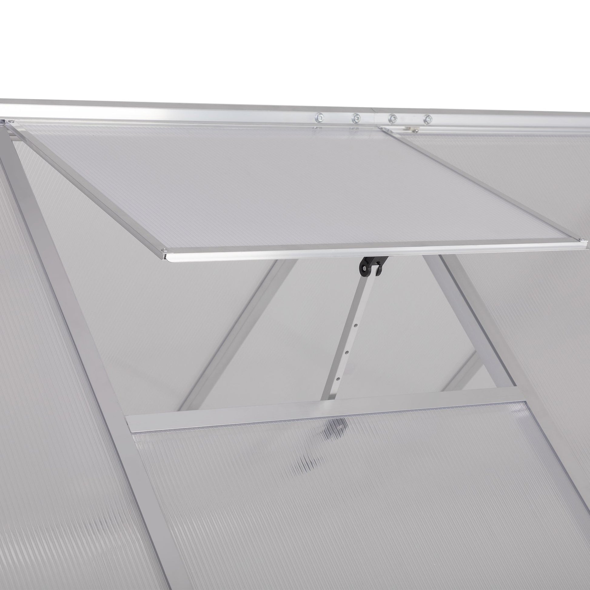 6' x 7.5' Outdoor Greenhouse, Aluminum Frame & Polycarbonate Panels