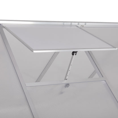 6' x 7.5' Outdoor Greenhouse, Aluminum Frame & Polycarbonate Panels