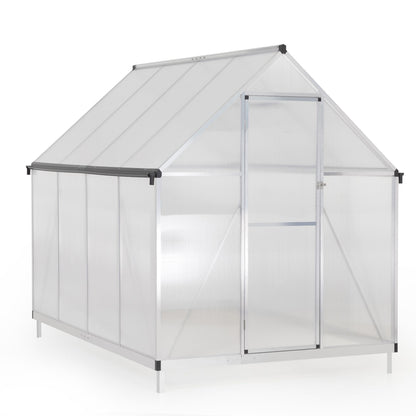 6' x 7.5' Outdoor Greenhouse, Aluminum Frame & Polycarbonate Panels