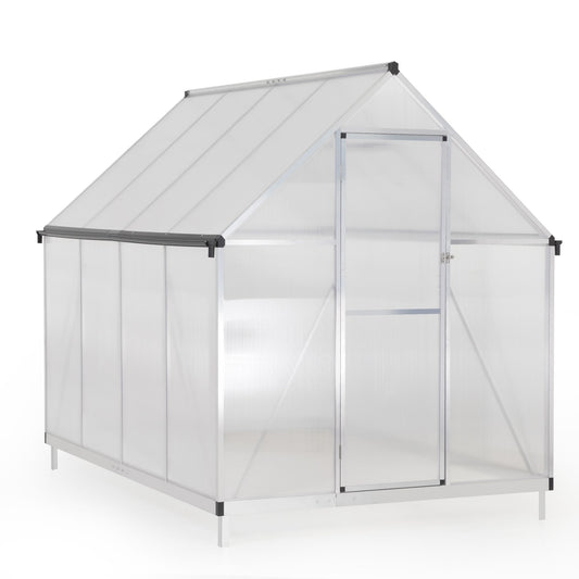6' x 7.5' Outdoor Greenhouse, Aluminum Frame & Polycarbonate Panels