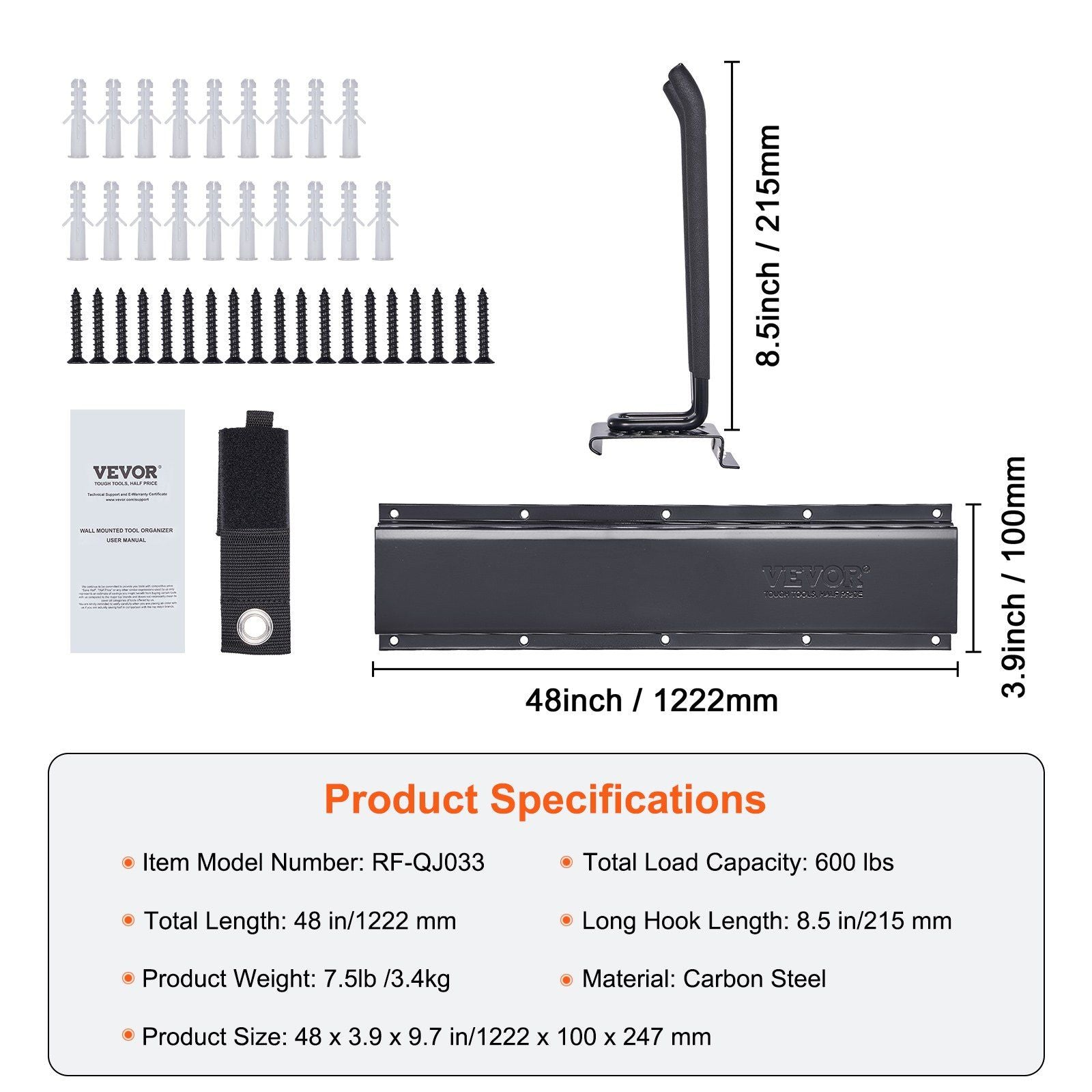 600 lbs Wall-Mounted Tool Organizer