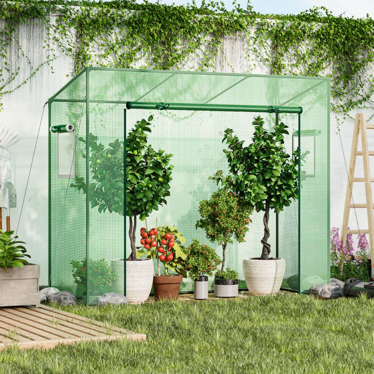 6.5' x 2.5' Greenhouse, Durable PE Cover & Ventilated Design for Year-Round Plant Growth