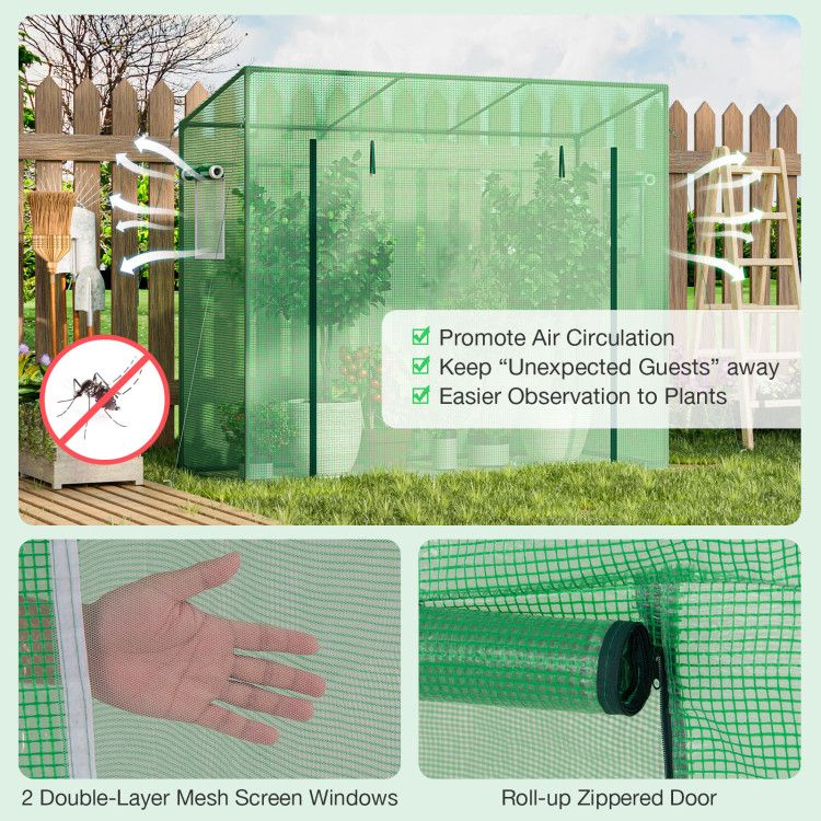 6.5' x 2.5' Greenhouse, Durable PE Cover & Ventilated Design for Year-Round Plant Growth