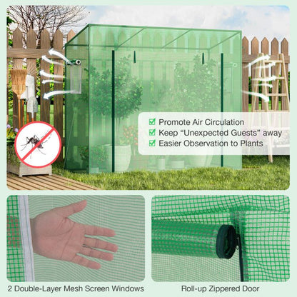 6.5' x 2.5' Greenhouse, Durable PE Cover & Ventilated Design for Year-Round Plant Growth