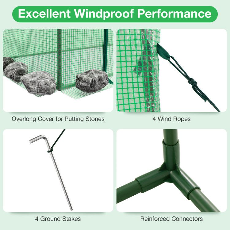 6.5' x 2.5' Greenhouse, Durable PE Cover & Ventilated Design for Year-Round Plant Growth