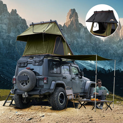 6.6' x 4.3' 4-Season Hard Shell Rooftop Tent, Fits 3-4 People