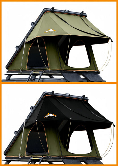 6.6' x 4.3' 4-Season Hard Shell Rooftop Tent, Fits 3-4 People