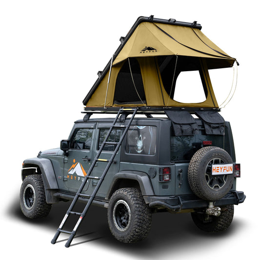 6.6' x 4.3' 4-Season Hard Shell Rooftop Tent, Fits 3-4 People