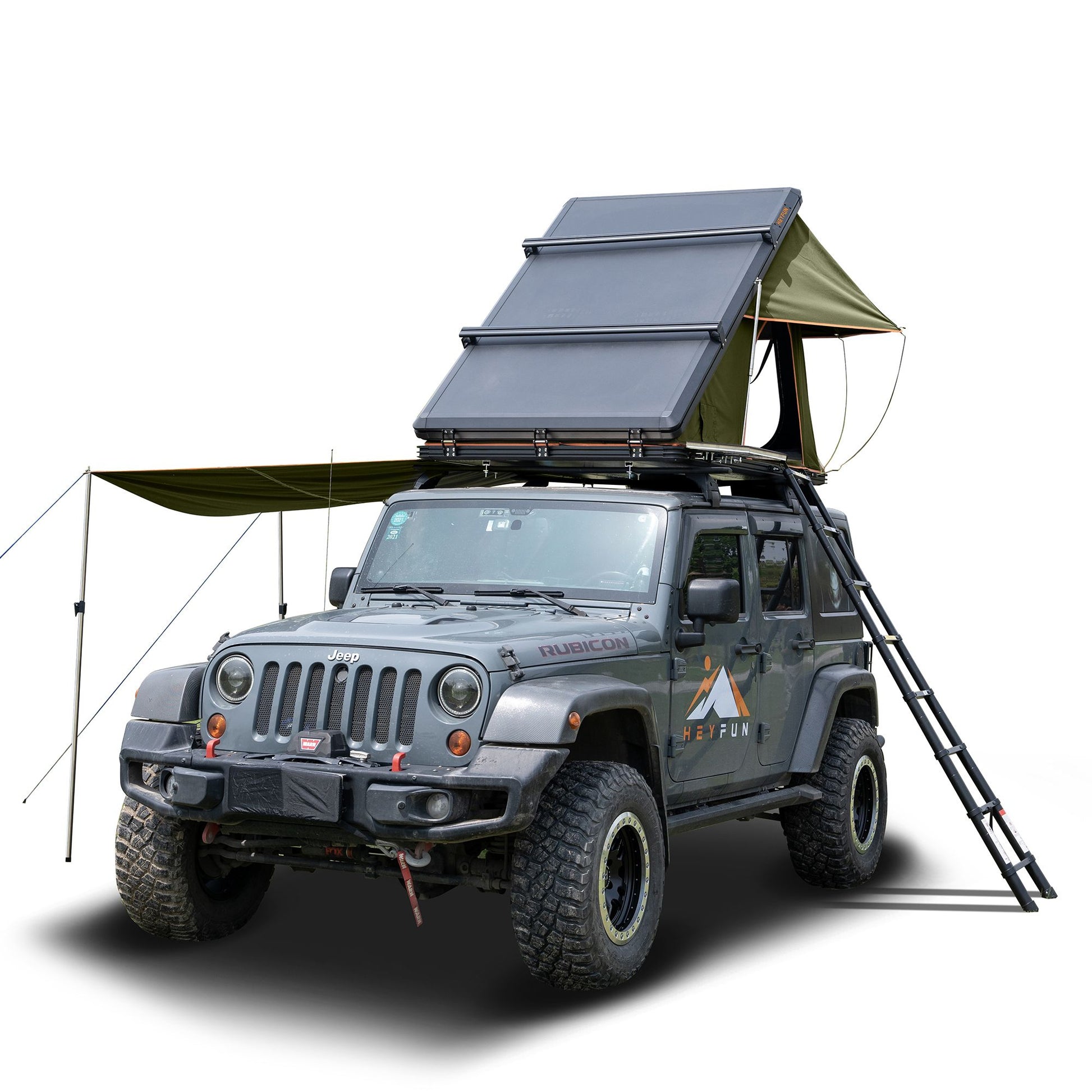 6.6' x 4.3' 4-Season Hard Shell Rooftop Tent, Fits 3-4 People