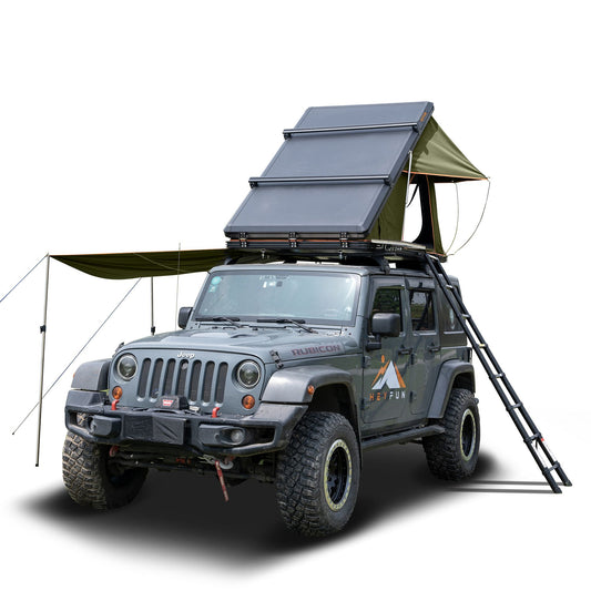 6.6' x 4.3' 4-Season Hard Shell Rooftop Tent, Fits 3-4 People