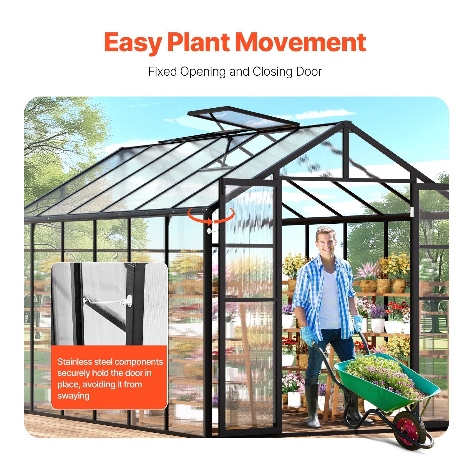 8' x 11' Greenhouse, Sturdy & Weatherproof Design