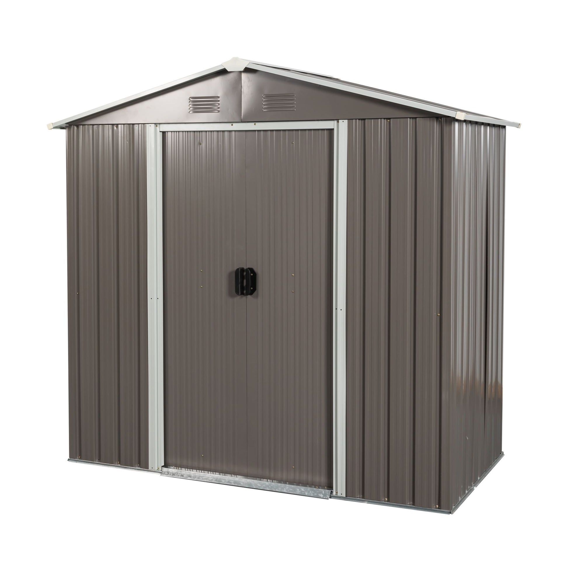 8' x 4' Outdoor Metal Storage Shed with Sliding Doors & Vents