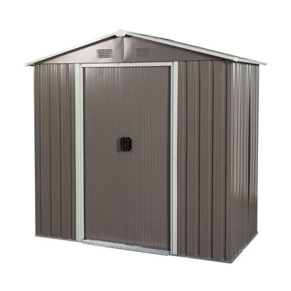 8' x 4' Outdoor Metal Storage Shed with Sliding Doors & Vents