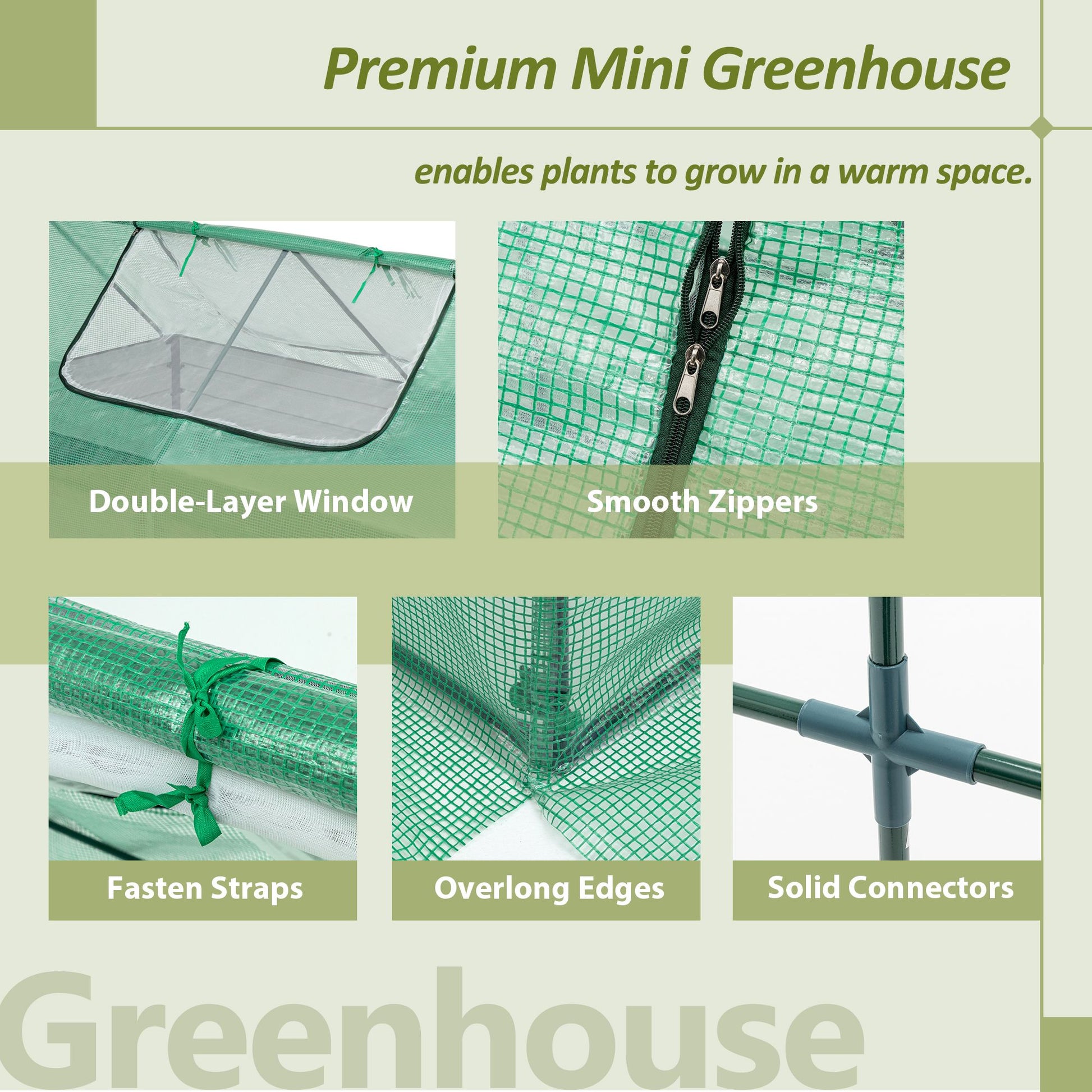 8' x 4' Raised Garden Bed with Greenhouse Cover, Galvanized Metal Frame