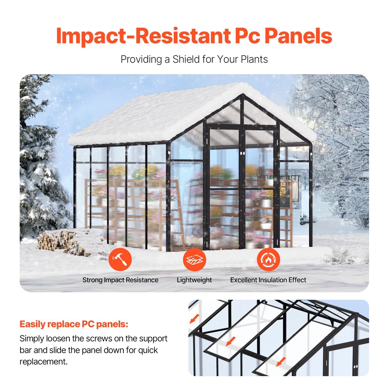 8' x 9.5' Greenhouse, Durable & UV-Protected Design