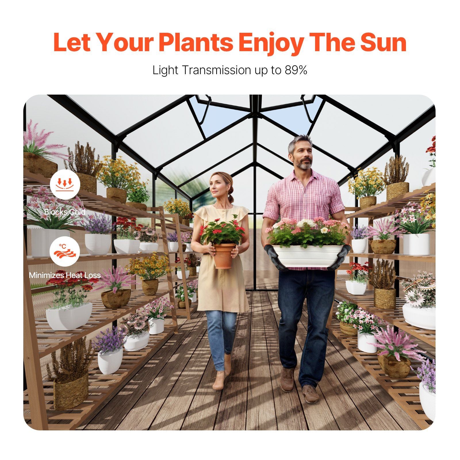 8' x 9.5' Greenhouse, Durable & UV-Protected Design