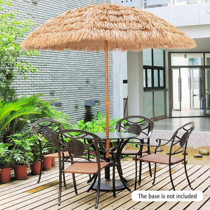 8' x 7.3' Thatched Tiki Beach Umbrella, Durable and UV Resistant
