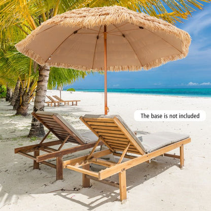8' x 7.3' Thatched Tiki Beach Umbrella, Durable and UV Resistant