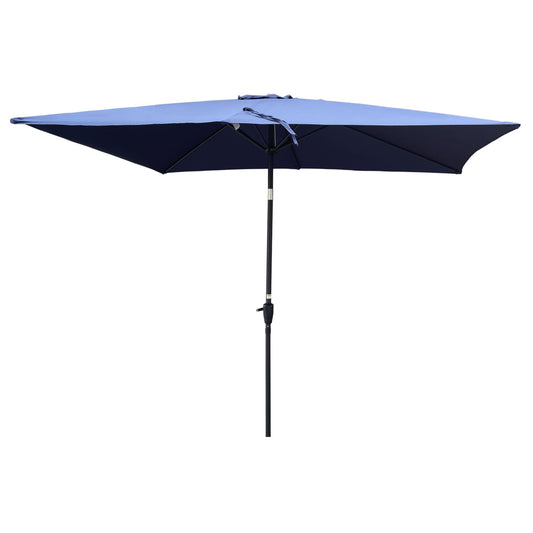 9' x 6' Outdoor Waterproof Umbrella with Crank & Tilt, Garden & Pool Use