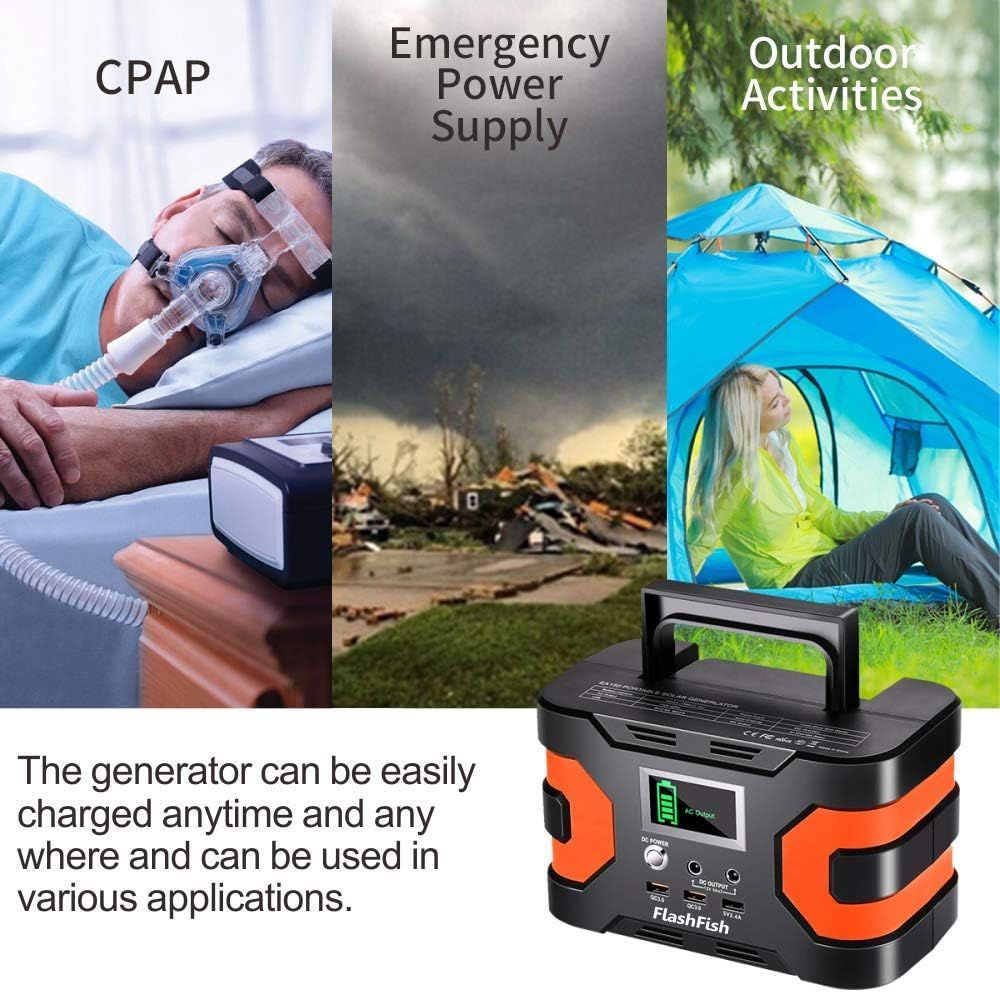 Flashfish EA150 166Wh Portable Power Station, 150W AC for CPAP & Camping