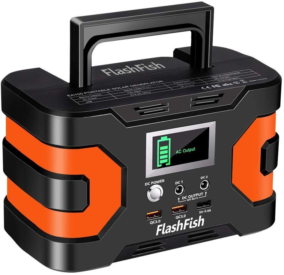 Flashfish EA150 166Wh Portable Power Station, 150W AC for CPAP & Camping
