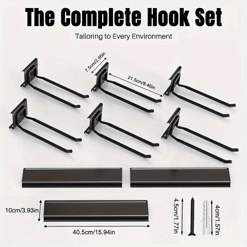 Heavy-Duty Wall Mount Tool Storage Rack, Adjustable Hooks & Folding Chair Hangers, 300 lbs Capacity