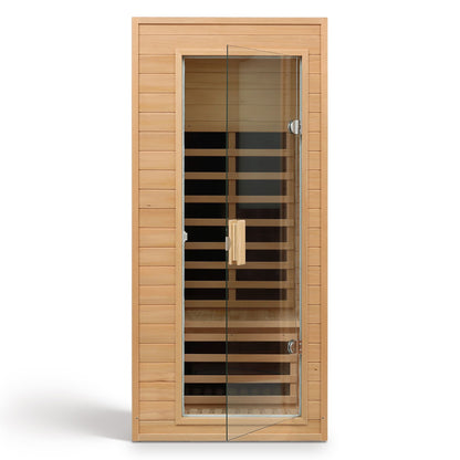 Hemlock One-Person Far Infrared Indoor Sauna, 1290W, Bluetooth, LCD Control
