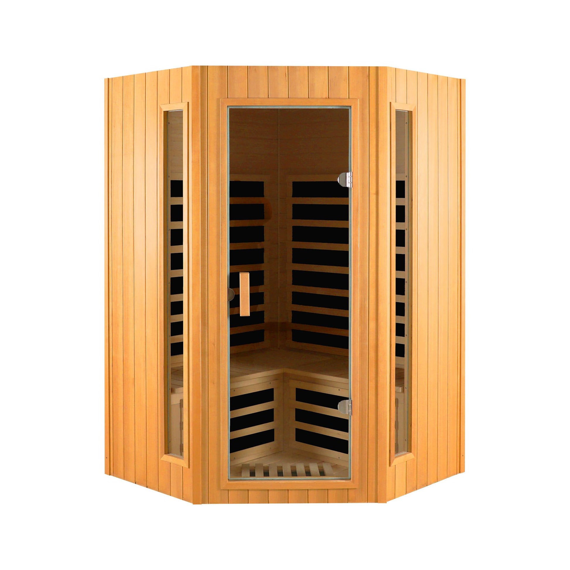 Hemlock Two-Person Far Infrared Indoor Sauna, 60°C, Bluetooth, LED Lights