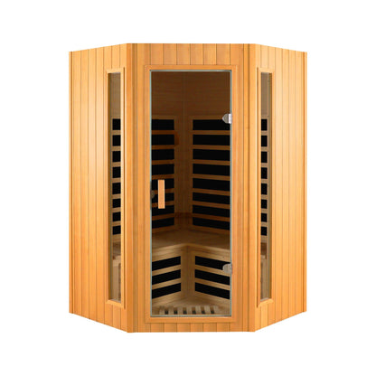 Hemlock Two-Person Far Infrared Indoor Sauna, 60°C, Bluetooth, LED Lights
