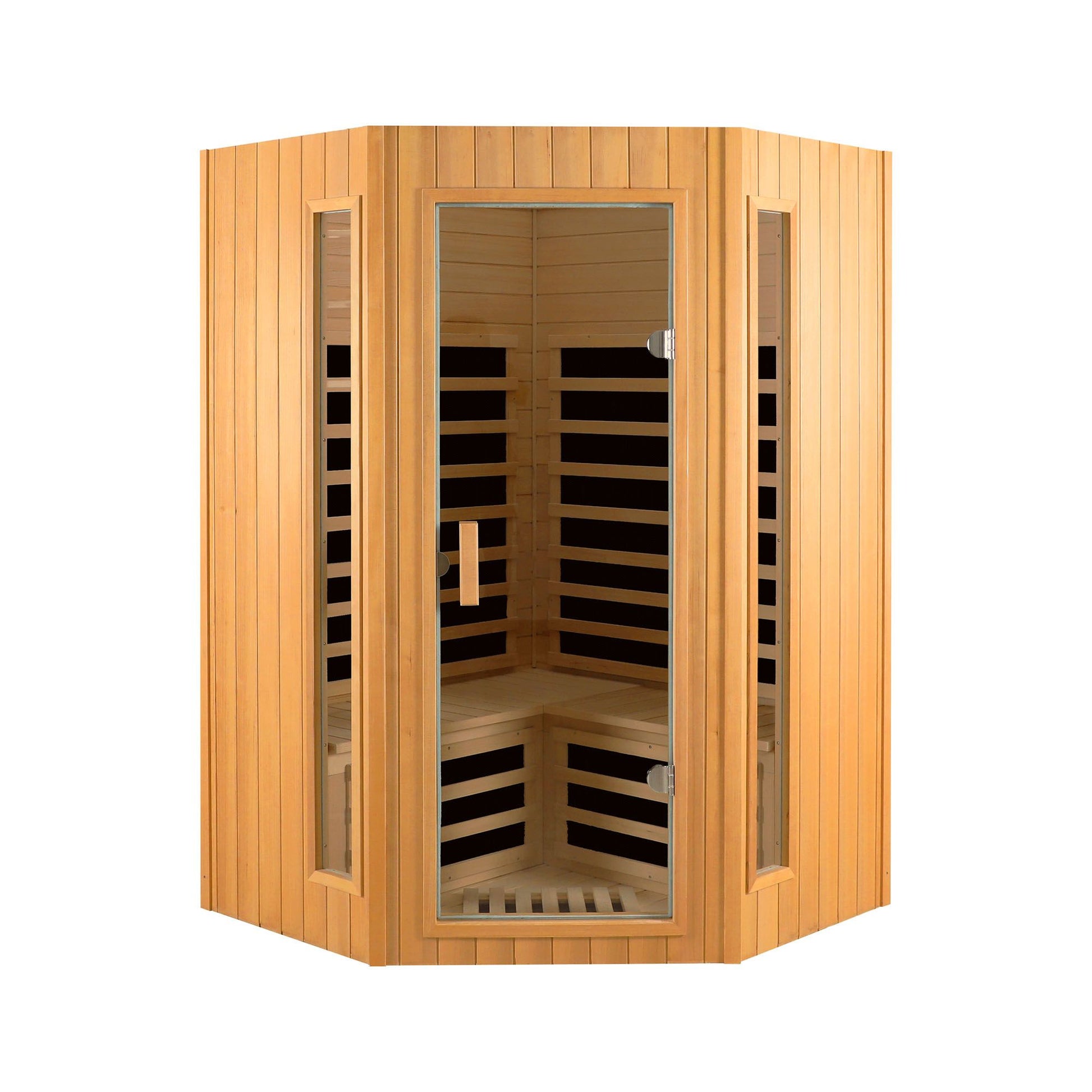 Hemlock Two-Person Far Infrared Indoor Sauna, 60°C, Bluetooth, LED Lights