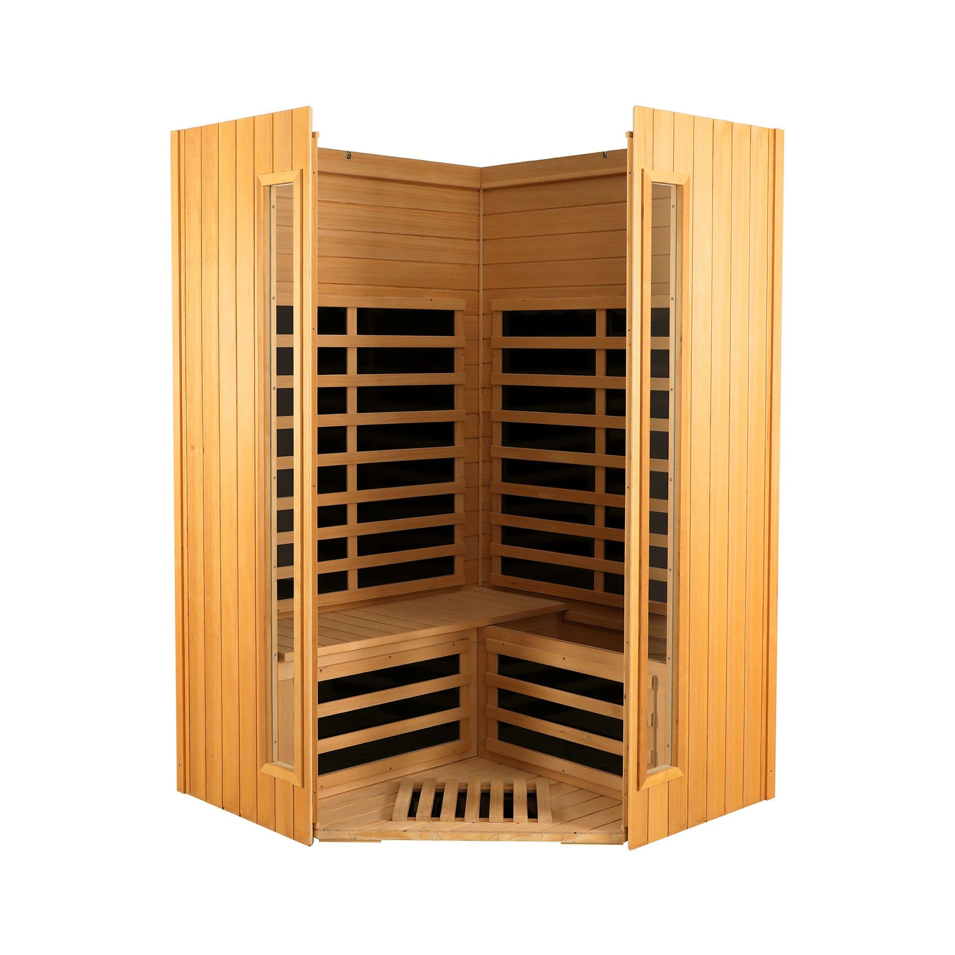 Hemlock Two-Person Far Infrared Indoor Sauna, 60°C, Bluetooth, LED Lights