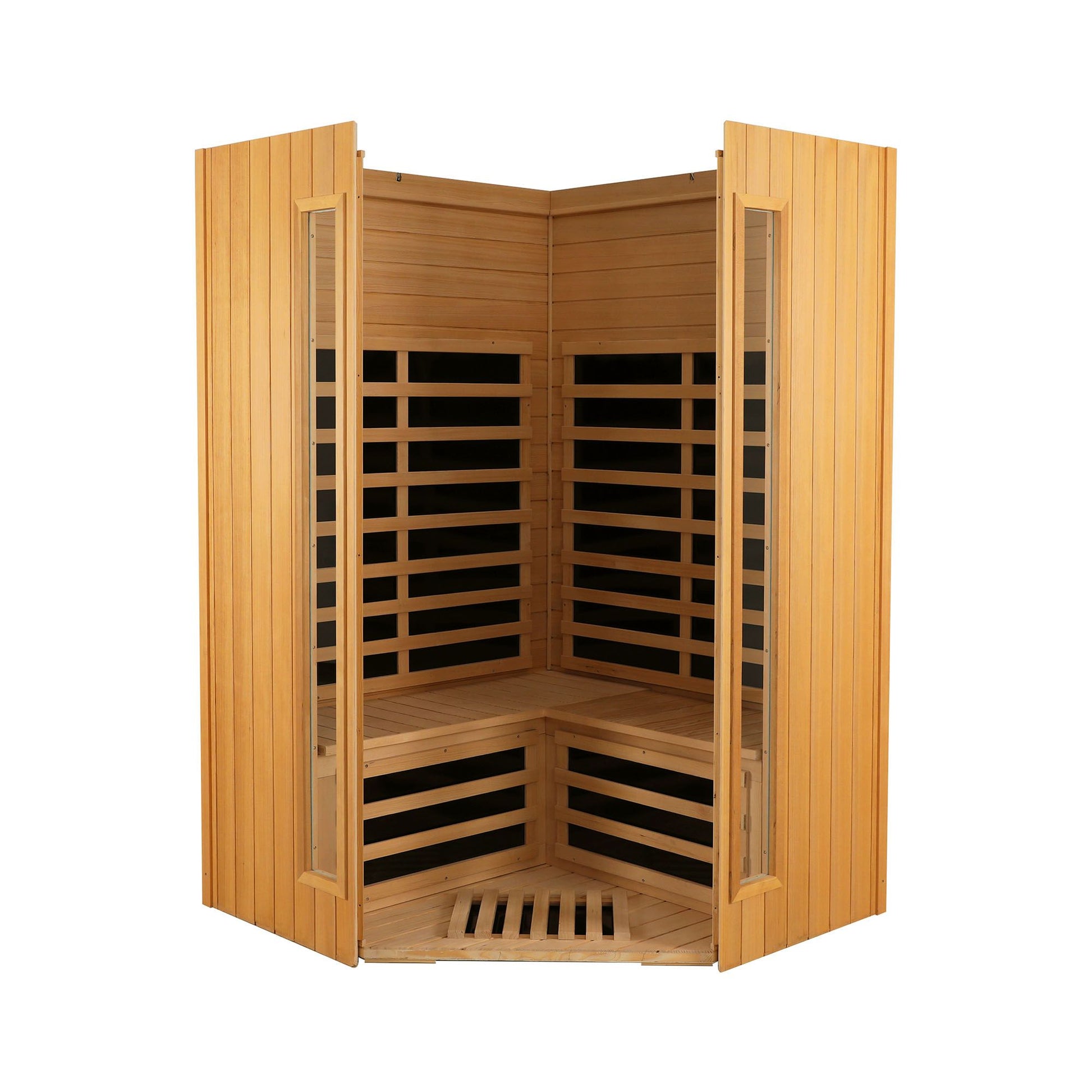 Hemlock Two-Person Far Infrared Indoor Sauna, 60°C, Bluetooth, LED Lights