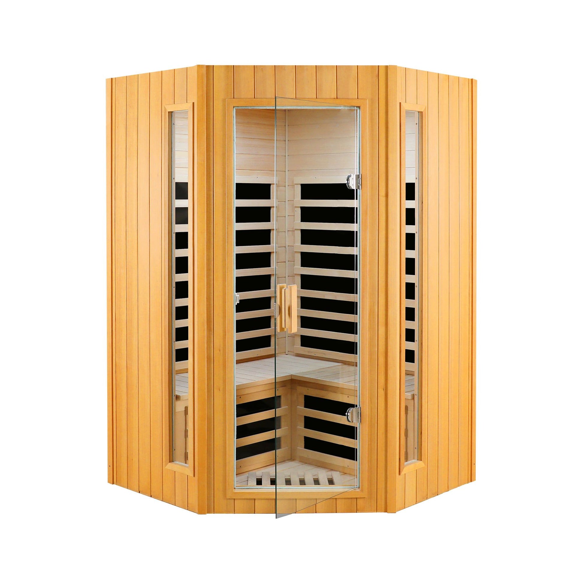 Hemlock Two-Person Far Infrared Indoor Sauna, 60°C, Bluetooth, LED Lights