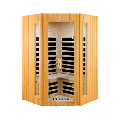 Hemlock Two-Person Far Infrared Indoor Sauna, 60°C, Bluetooth, LED Lights