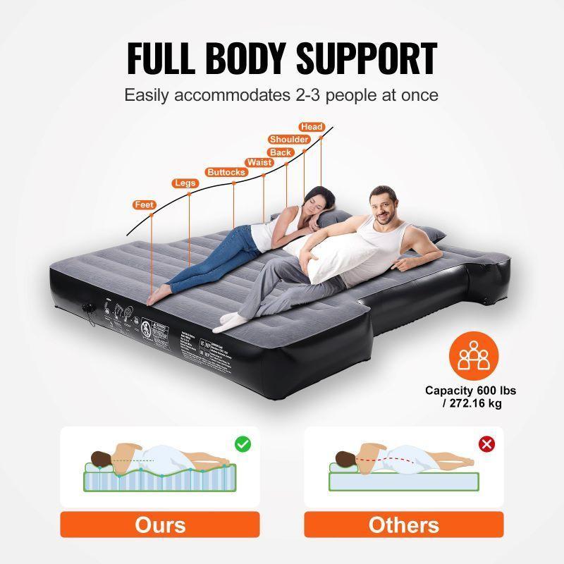 Truck Bed Air Mattress, 5.5-5.8ft Fit, Inflatable Mattress for Camping & Outdoor Use