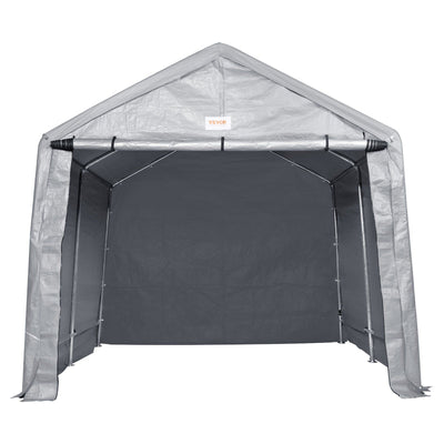 8x14 FT, Fabric Carport, 8.46 oz Fabric, 7.6 FT Peak Height, Gray